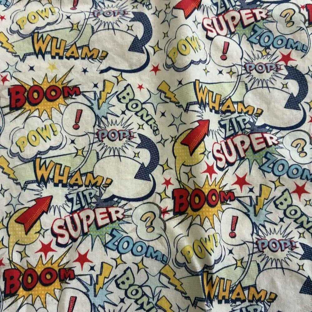 Vintage Super Hero Pillowcase 28x20 Homemade Boom Wham Pop Pow Superman Batman